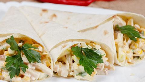 Cálcio: Burrito com queijo e feijão (prato sem carne)